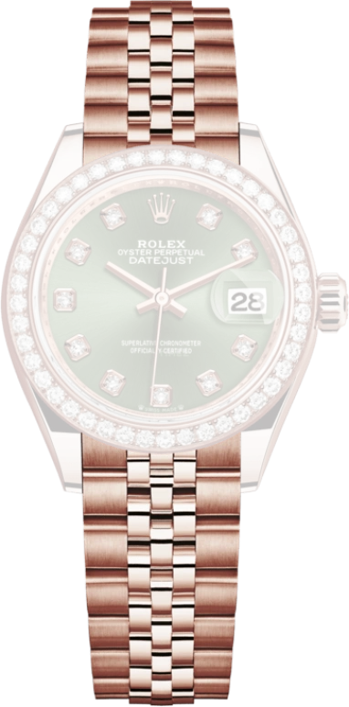 Rolex,Lady-Datejust 28mm,28mm,Rose Gold,Green,Automatic,Day,55hours,279135RBR,279135RBR-0015
