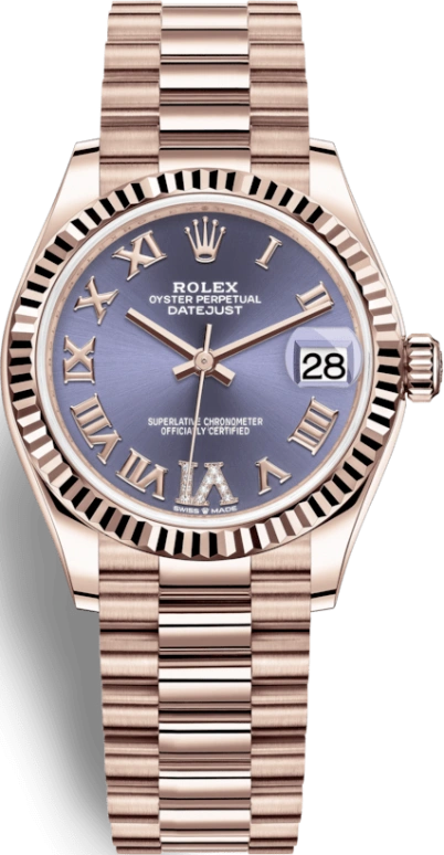 Rolex,Datejust 31 31mm,31mm,Rose Gold,Purple,Automatic,Day,55hours,278275,278275-0029