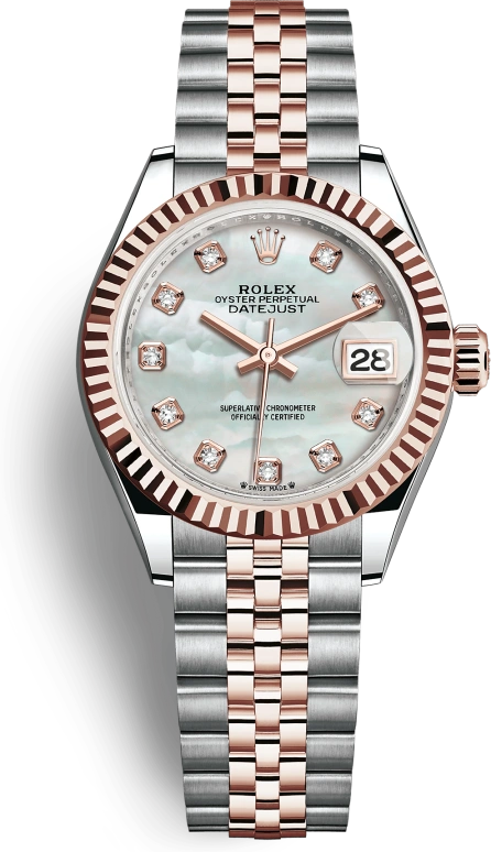 Rolex,Lady-Datejust 28mm,28mm,Oystersteel,Everose Gold,White,Automatic,Day,55hours,279171,279171-0013