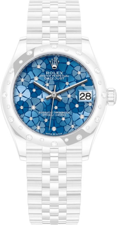 Rolex,Datejust 31 31mm,31mm,White Gold,Stainless Steel,Blue,Automatic,Day,55hours,278344RBR,278344RBR-0038