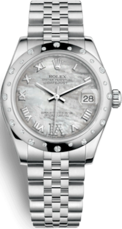 Rolex,Datejust 31 31mm,31mm,White Gold,Stainless Steel,White,Automatic,Day,48hours,178344,178344-0004