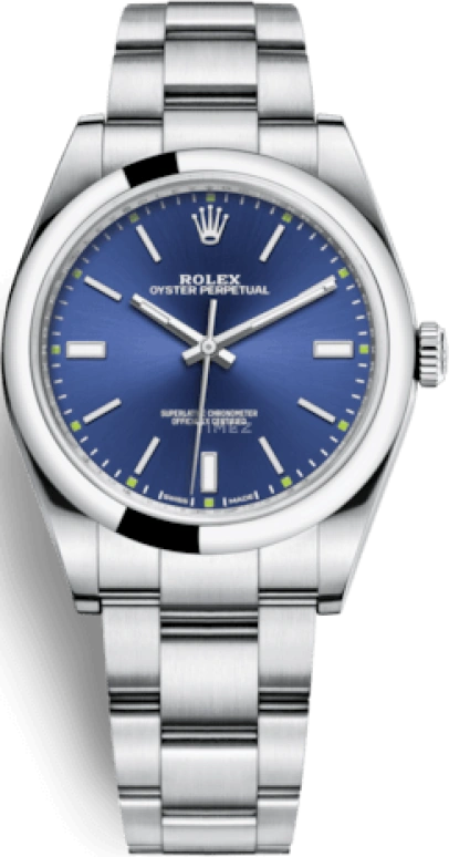 Rolex,Oyster Perpetual 39mm,39mm,Stainless Steel,Blue,Automatic,48hours,In-house Caliber,114300,114300-0003