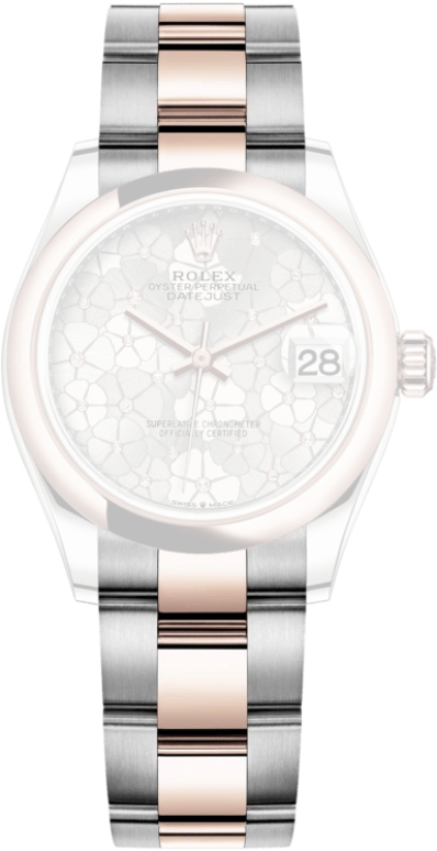 Rolex,Datejust 31 31mm,31mm,Rose Gold,Stainless Steel,Silver,Automatic,Day,55hours,278241,278241-0031