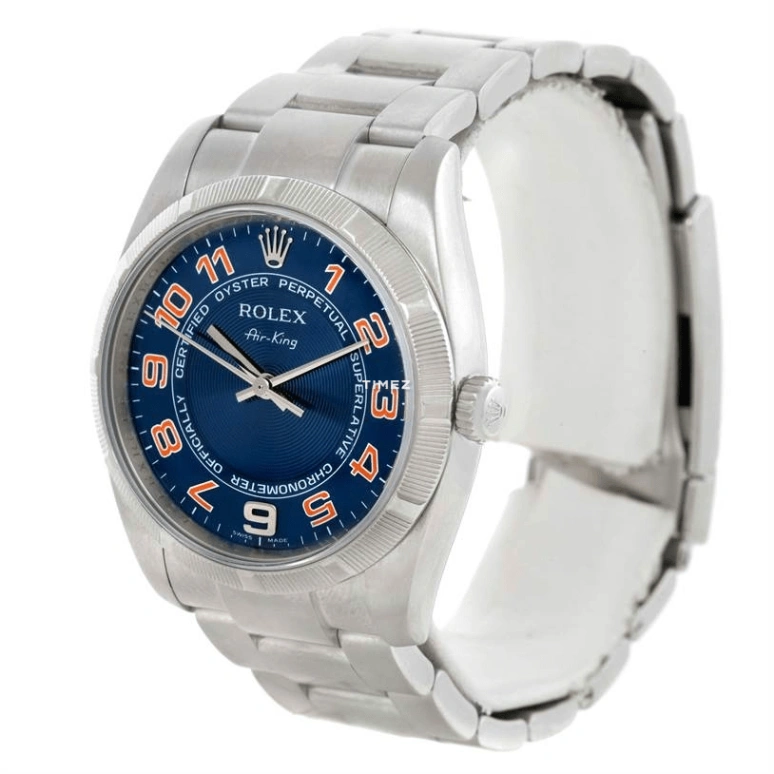 Rolex,Air King 34mm,34mm,Stainless Steel,Blue,Automatic,48hours,In-house Caliber,114210BLAO