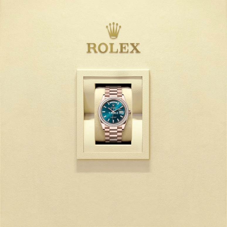 Rolex,Day-Date 36 36mm,36mm,Everose Gold,Blue,Green,Automatic,Date,Day,128395TBR,128395TBR-0032