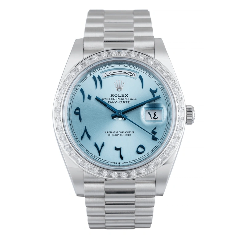 Rolex,Day-Date 36 40mm,40mm,Platinum,Silver,Automatic,Date,Day,Patrick Mahomes,Tom Terrific,Tom Brady,Comeback,228396TBR,228396TBR-0016