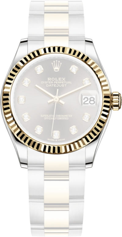 Rolex,Datejust 31 31mm,31mm,Yellow Gold,Stainless Steel,Grey,Automatic,Day,55hours,278273,278273-0021