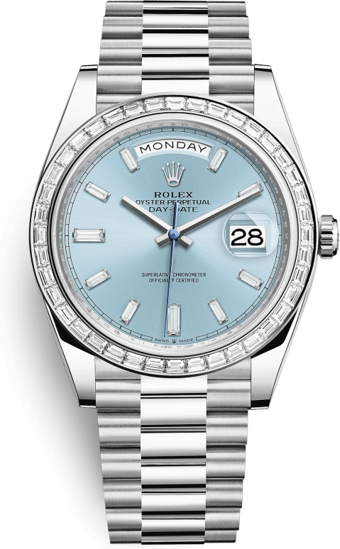 Rolex,Day-Date 40 40mm,40mm,Platinum,Ice Blue,Automatic,Date,Day,228396TBR,228396TBR-0002