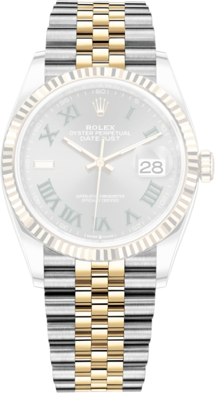 Rolex,Datejust 36 36mm,36mm,Yellow Gold,Stainless Steel,Grey,Automatic,Day,70hours,126233,126233-0035