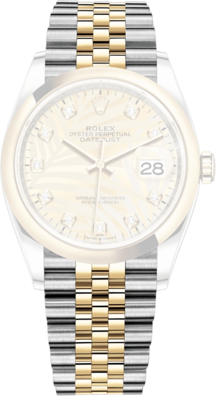 Rolex,Datejust 36 36mm,36mm,Yellow Gold,Stainless Steel,Champagne,Automatic,Day,70hours,126203,126203-0043
