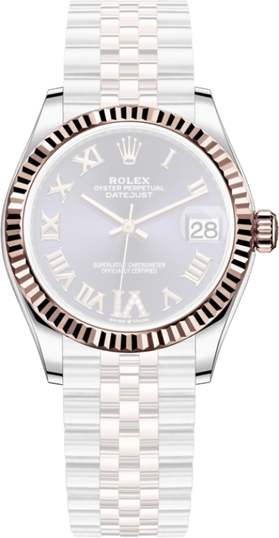 Rolex,Datejust 31 31mm,31mm,Rose Gold,Stainless Steel,Purple,Automatic,Day,55hours,278271,278271-0020