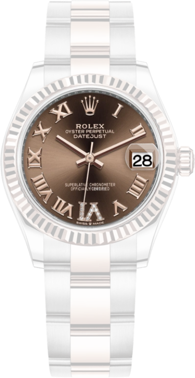 Rolex,Datejust 31 31mm,31mm,Rose Gold,Stainless Steel,Brown,Automatic,Day,55hours,278271,278271-0003