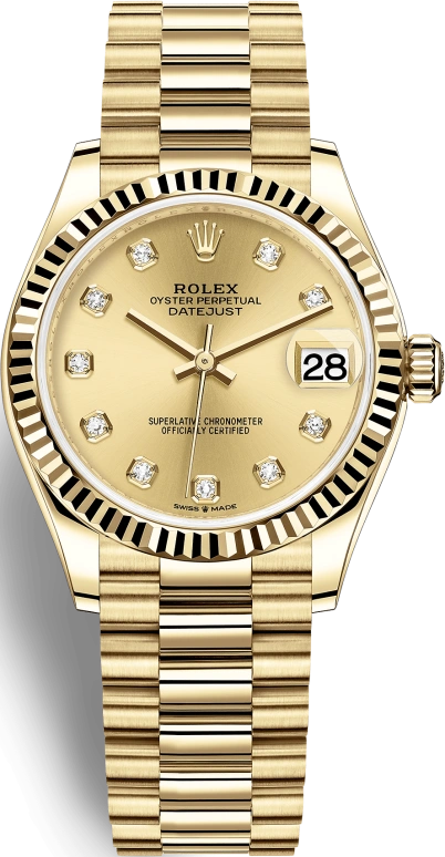 Rolex,Datejust 31 31mm,31mm,Yellow Gold,Champagne,Automatic,Day,55hours,278278,278278-0009