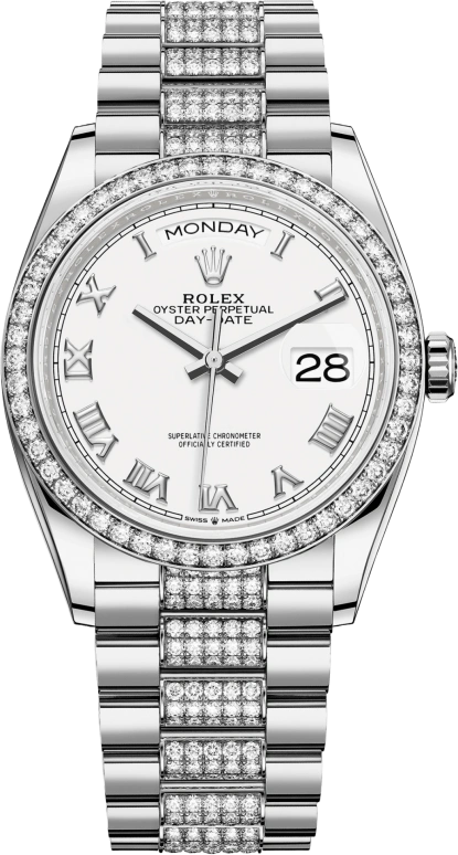 Rolex,Day-Date 36 36mm,36mm,White Gold,White,Automatic,Date,Day,128349RBR,128349RBR-0026