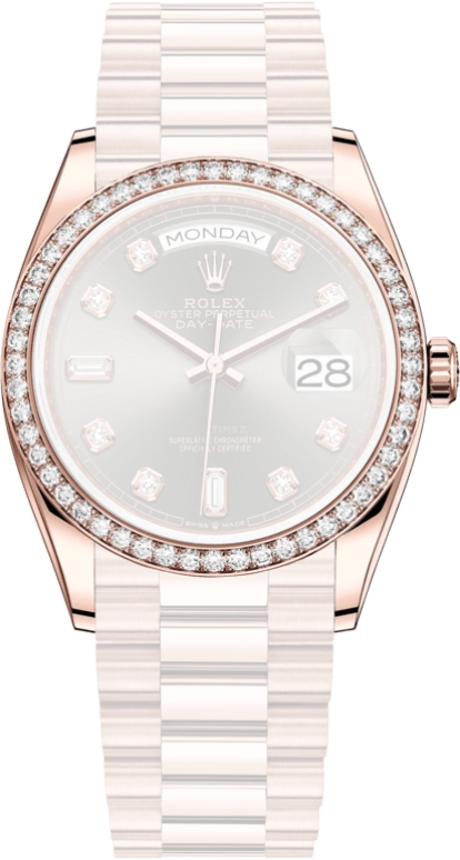 Rolex,Day-Date 36 36mm,36mm,Rose Gold,Grey,Automatic,Date,Day,128345RBR,128345RBR-0052