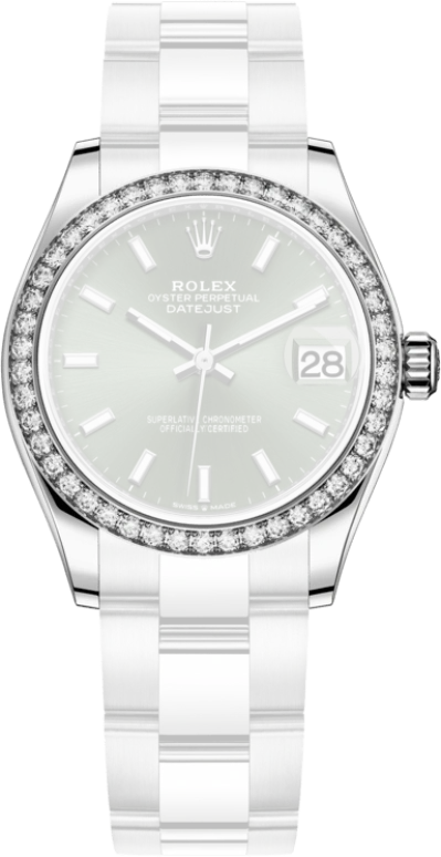 Rolex,Datejust 31 31mm,31mm,White Gold,Stainless Steel,Green,Automatic,Day,55hours,278384RBR,278384RBR-0021