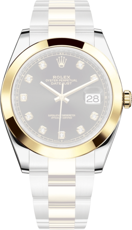 Rolex,Datejust 41 41mm,41mm,Yellow Gold,Stainless Steel,Black,Automatic,Day,70hours,126303,126303-0005