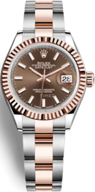 Rolex,Lady-Datejust 28mm,28mm,Everose Gold,Oystersteel,Brown,Automatic,Day,55hours,279171,279171-0018