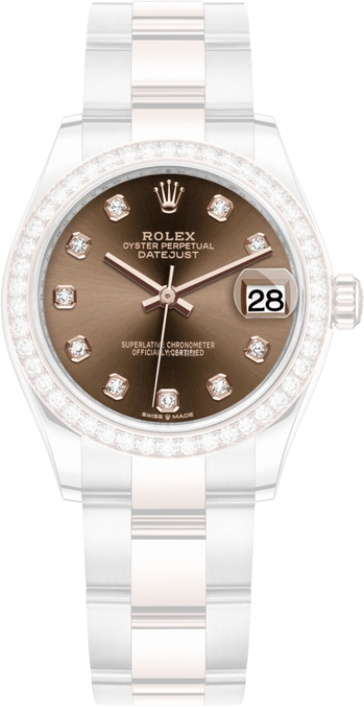 Rolex,Datejust 31 31mm,31mm,Rose Gold,Stainless Steel,Brown,Automatic,Day,55hours,278381RBR,278381RBR-0027