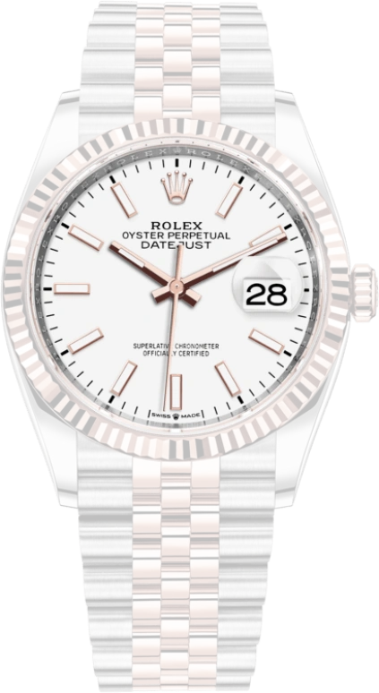 Rolex,Datejust 36 36mm,36mm,Oystersteel,Everose Gold,White,Automatic,Day,70hours,126231,126231-0017