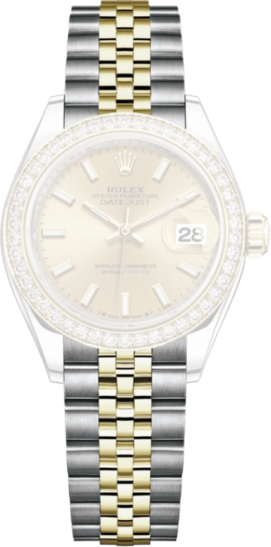 Rolex,Lady-Datejust 28mm,28mm,Yellow Gold,Stainless Steel,Champagne,Gold,Automatic,Day,55hours,279383RBR,279383RBR-0001