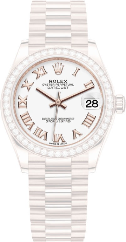 Rolex,Datejust 31 31mm,31mm,Everose Gold,White,Automatic,Day,55hours,278285RBR,278285RBR-0008