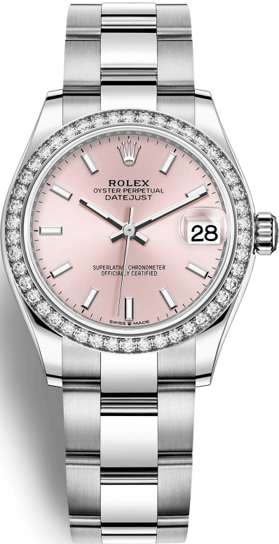 Rolex,Datejust 31 31mm,31mm,White Gold,Stainless Steel,Pink,Automatic,Day,55hours,278384RBR,278384RBR-0017