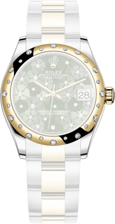 Rolex,Datejust 31 31mm,31mm,Yellow Gold,Stainless Steel,Green,Automatic,Day,55hours,278343RBR,278343RBR-0031