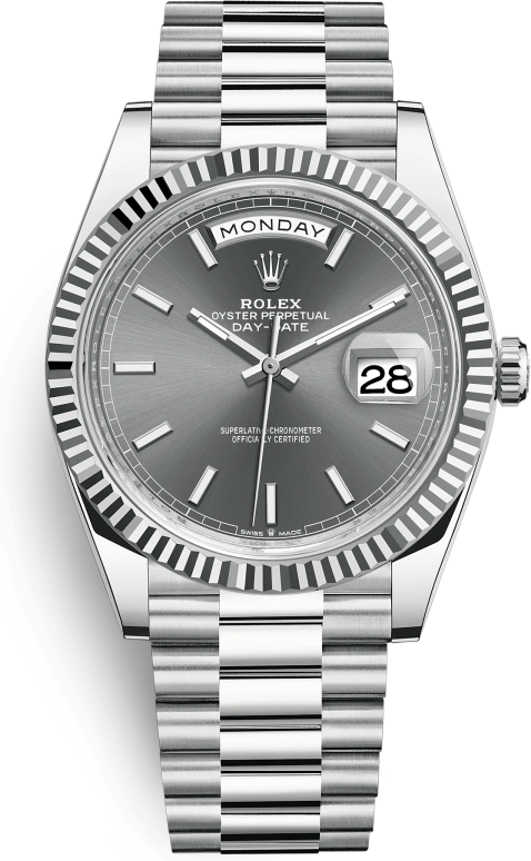 Rolex,Day-Date 40 40mm,40mm,Platinum,Grey,Automatic,Date,Day,228236,228236-0013