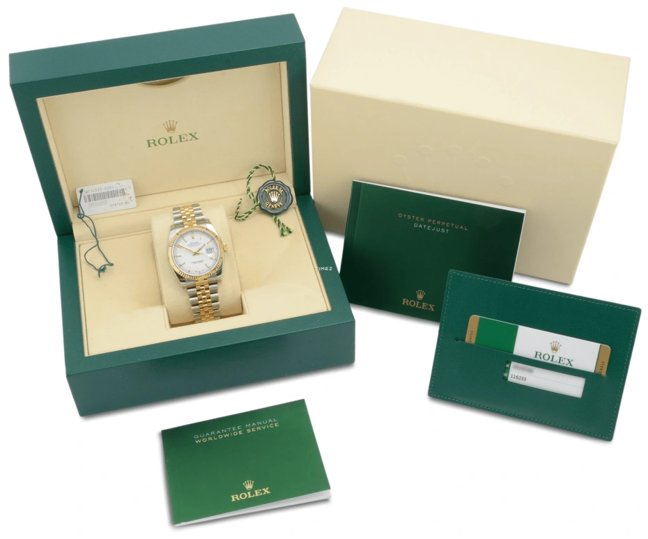 Rolex,Datejust 36 36mm,36mm,Yellow Gold,Stainless Steel,White,Automatic,Big Date,48hours,116233,116233-0200