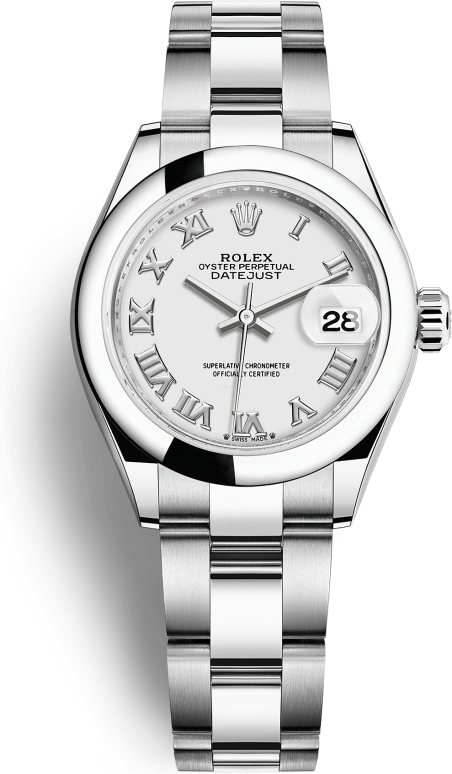 Rolex,Lady-Datejust 28mm,28mm,Oystersteel,White,Automatic,Day,55hours,279160,279160-0016