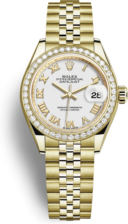 Rolex,Lady-Datejust 28mm,28mm,Yellow Gold,White,Automatic,Day,55hours,279138RBR,279138RBR-0032