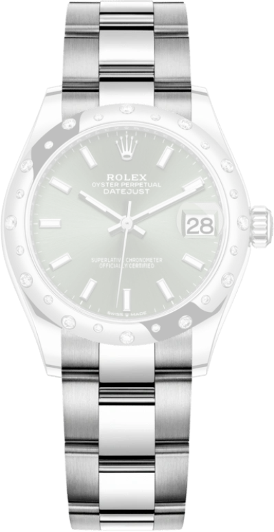 Rolex,Datejust 31 31mm,31mm,White Gold,Stainless Steel,Green,Automatic,Day,55hours,278344RBR,278344RBR-0019