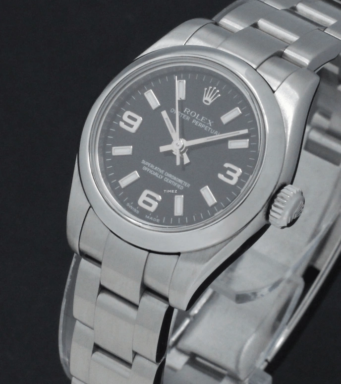 Rolex,Oyster Perpetual 26mm,26mm,Stainless Steel,Black,Automatic,48hours,In-house Caliber,176200