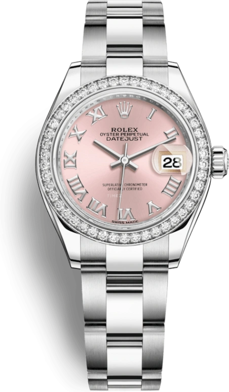 Rolex,Lady-Datejust 28mm,28mm,White Gold,Oystersteel,Pink,Automatic,Day,55hours,279384RBR,279384RBR-0006