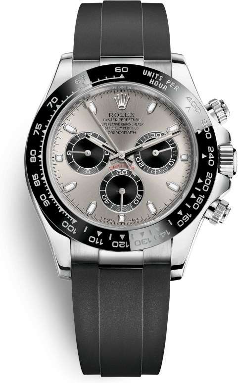 Rolex,Daytona 40mm,40mm,Ceramic,White Gold,Silver,Automatic,Chronograph,Column Wheel,116519LN,116519LN-0027