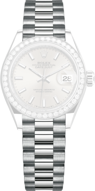 Rolex,Lady-Datejust 28mm,28mm,White Gold,Silver,Automatic,Day,55hours,279139RBR,279139RBR-0006