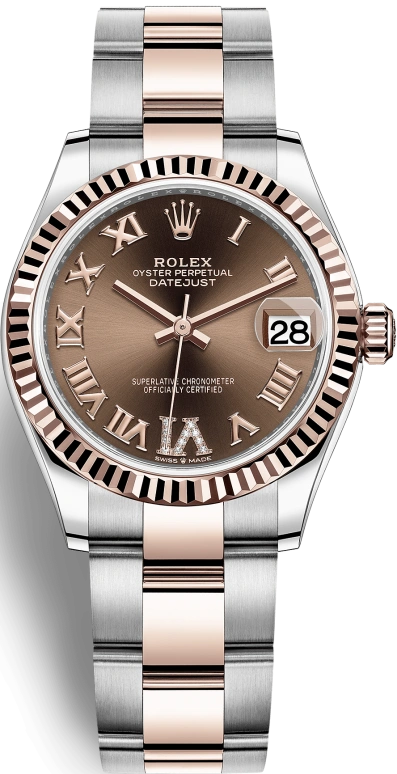 Rolex,Datejust 31 31mm,31mm,Rose Gold,Stainless Steel,Brown,Automatic,Day,55hours,278271,278271-0003