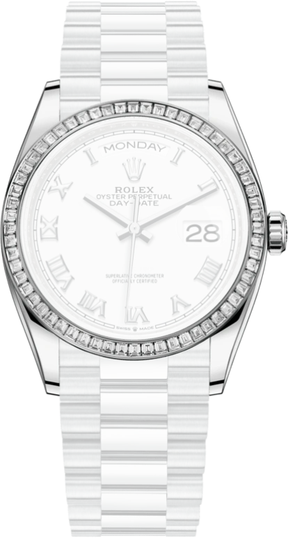 Rolex,Day-Date 36 36mm,36mm,Platinum,White,Automatic,Date,Day,128396TBR,128396TBR-0010