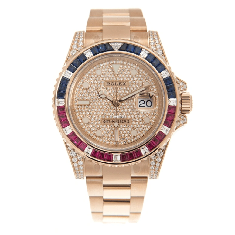 Rolex,GMT-Master II 40mm,40mm,Rose Gold,Automatic,Day,Dule Time,126755SARU,126755SARU-0001