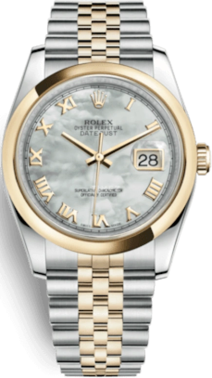 Rolex,Datejust 36 36mm,36mm,Yellow Gold,Stainless Steel,White,Automatic,Day,48hours,116203,116203-0164