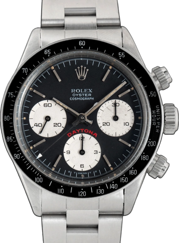 Rolex,Daytona 37mm,37mm,Stainless Steel,Oystersteel,Black,Handwound,Chronograph,48hours,6263,6263-Black Big Red