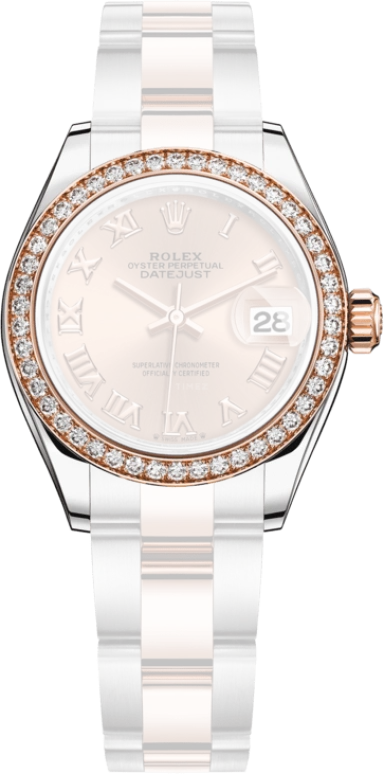 Rolex,Lady-Datejust 28mm,28mm,Rose Gold,Stainless Steel,Pink,Automatic,Day,55hours,279381RBR,279381RBR-0026