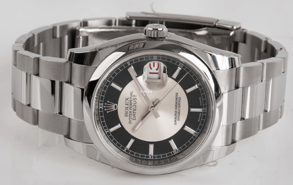 Rolex,Datejust 36 36mm,36mm,Stainless Steel,Black,Silver,Automatic,Day,48hours,116200 Black Tuxedo Oyster