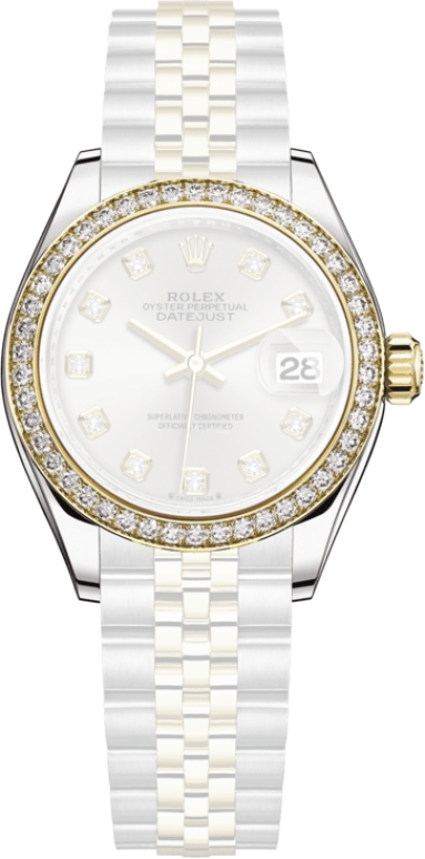 Rolex,Lady-Datejust 28mm,28mm,Yellow Gold,Oystersteel,Silver,Automatic,Day,55hours,279383RBR,279383RBR-0007
