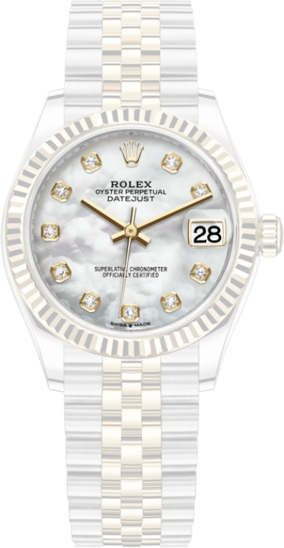 Rolex,Datejust 31 31mm,31mm,Yellow Gold,Stainless Steel,White,Automatic,Day,55hours,278273,278273-0028