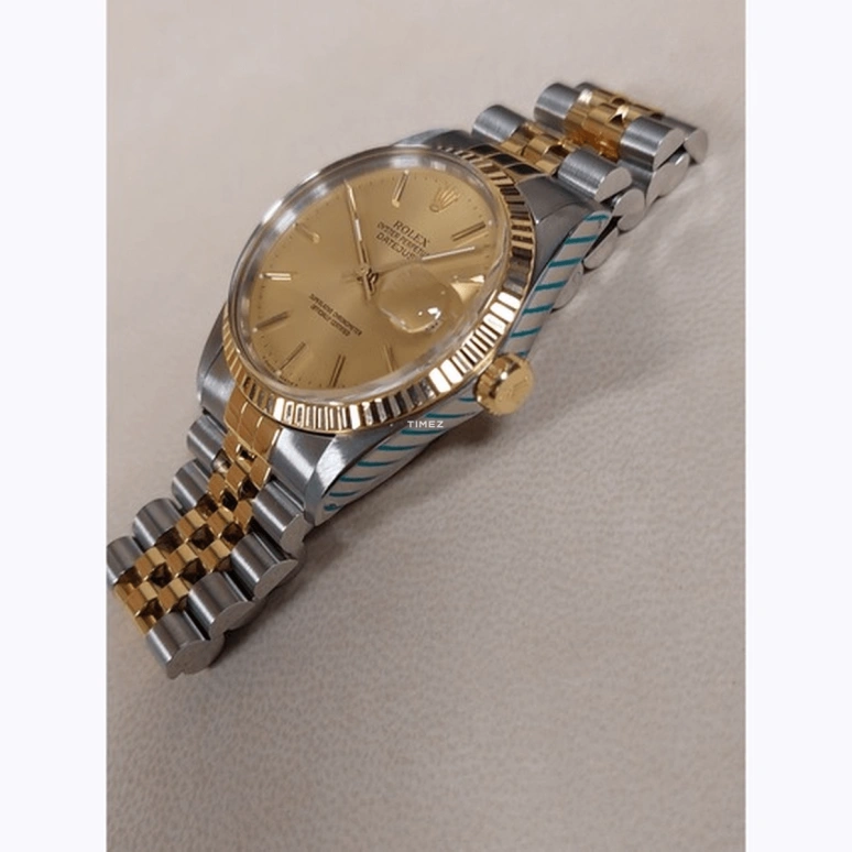 Rolex,Datejust 36 36mm,36mm,Yellow Gold,Stainless Steel,Champagne,Automatic,Day,50hours,16013 Jubilee