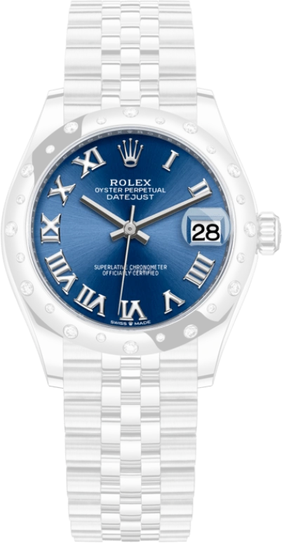 Rolex,Datejust 31 31mm,31mm,White Gold,Stainless Steel,Blue,Automatic,Day,55hours,278344RBR,278344RBR-0036