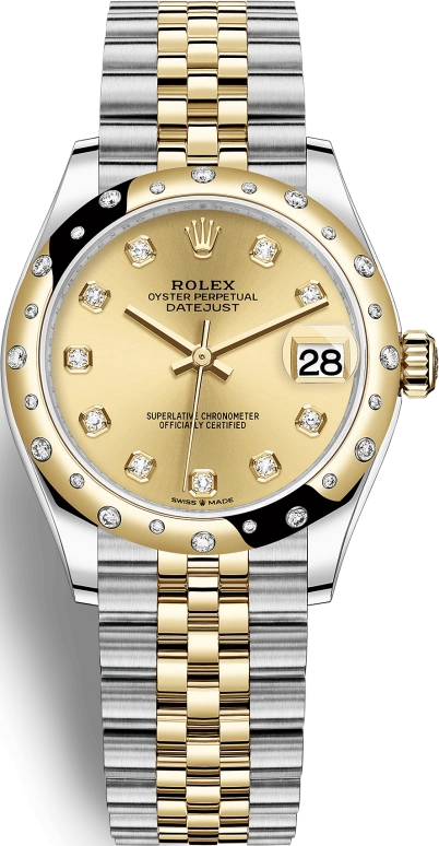 Rolex,Datejust 31 31mm,31mm,Yellow Gold,Stainless Steel,Champagne,Automatic,Day,55hours,278343RBR,278343RBR-0026