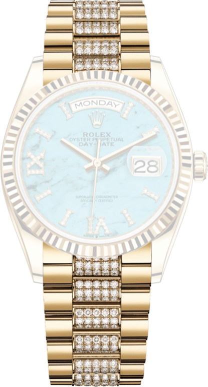 Rolex,Day-Date 36 36mm,36mm,Yellow Gold,Blue,Automatic,Date,Day,128238,128238-0072